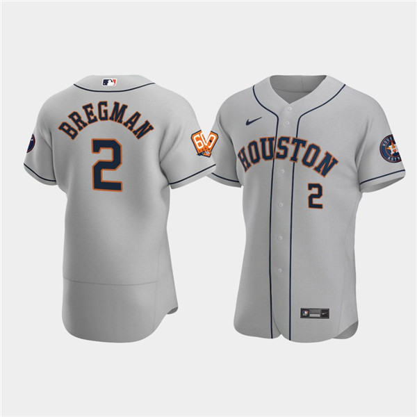 Men's Houston Astros #2 Jose Altuve Grey 60th Anniversary Flex Base Stitched Baseball Jersey Men's Houston Astros #2 Jose Altuve Grey 60th Anniversary Flex Base Stitched Baseball Jersey